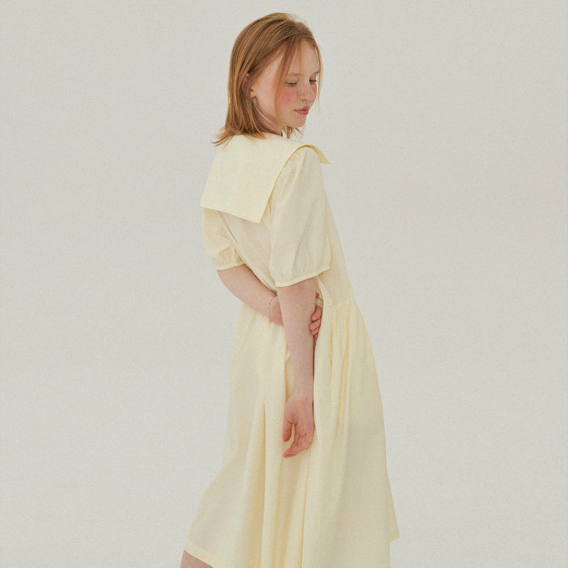 セーラーカラーロングドレス / SAILOR COLLAR LONG DRESS_LEMON – 60