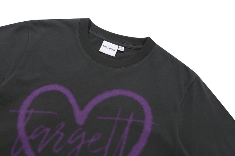 ハートロゴスプレーTシャツ / HEART LOGO SPRAY TEE SHIRT_CHARCOAL