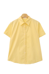 Leme Summer Pastel Collar Basic Short-Sleeved Shirt (8 colors)