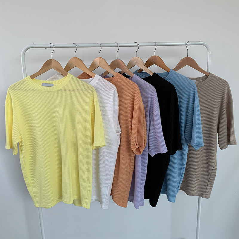 メンズサマーリブニット半袖 Tシャツ (7color) – 60% - SIXTYPERCENT