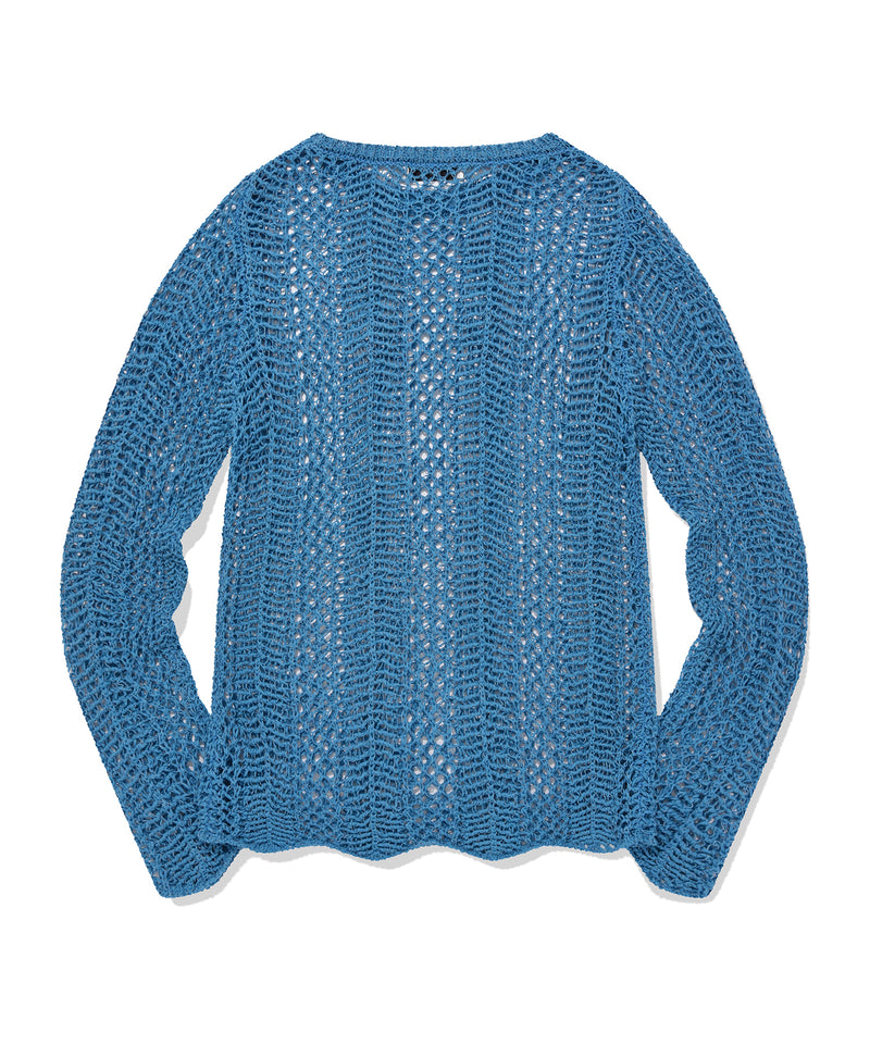 クロシェサマーニット/CROCHET SUMMER KNIT BLUE – 60% - SIXTYPERCENT