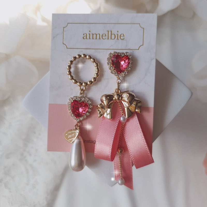 ピンクラブリーリボンピアス / Pink Lovely Ribbon Piercingaimelbie/ {{ category }}