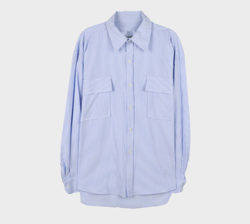 ASCLO City Boy Loose Stripe Shirt (2color) – 60% - SIXTYPERCENT