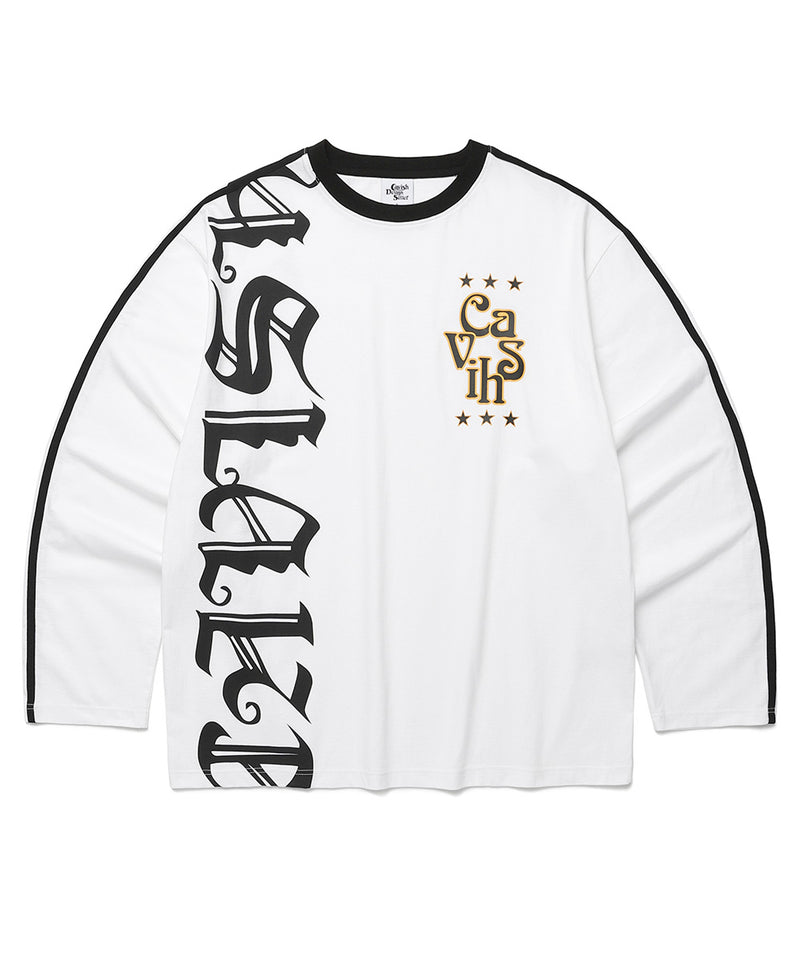 サイドラインフットボールT / SIDELINE FOOTBALL LS TEE WHITE