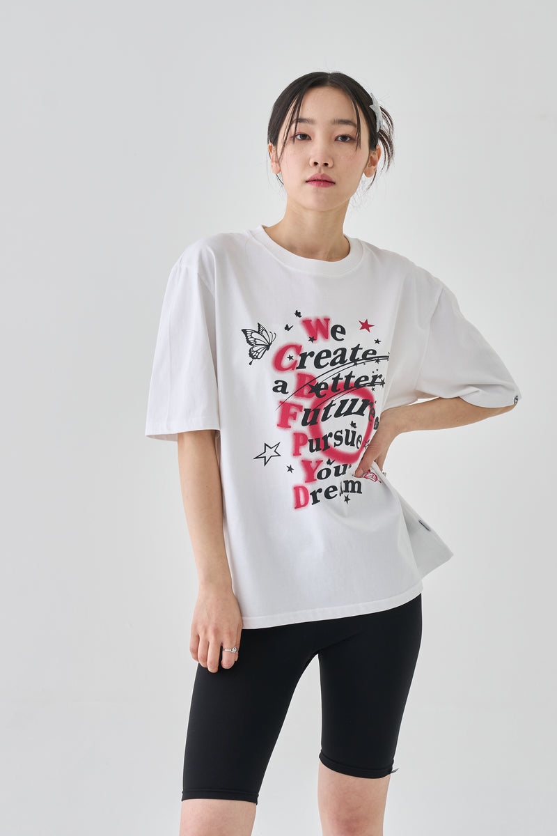 レタリングバタフライシルケットTシャツ – 60% - SIXTYPERCENT