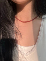 4mm Red onyx necklace
