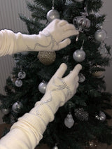 リボン グローブ / ribbon long gloves (ivory)