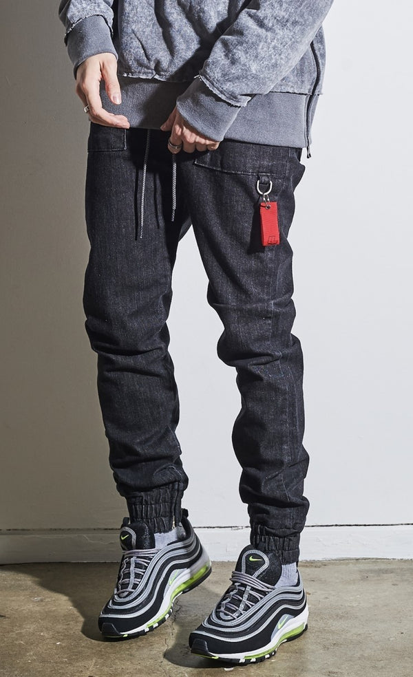 デニムジョガーパンツ / Comfortable Jogger Pants Black denimLAUL/ {{ category }}