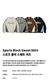Sports Block Sweat Shirt-Grey