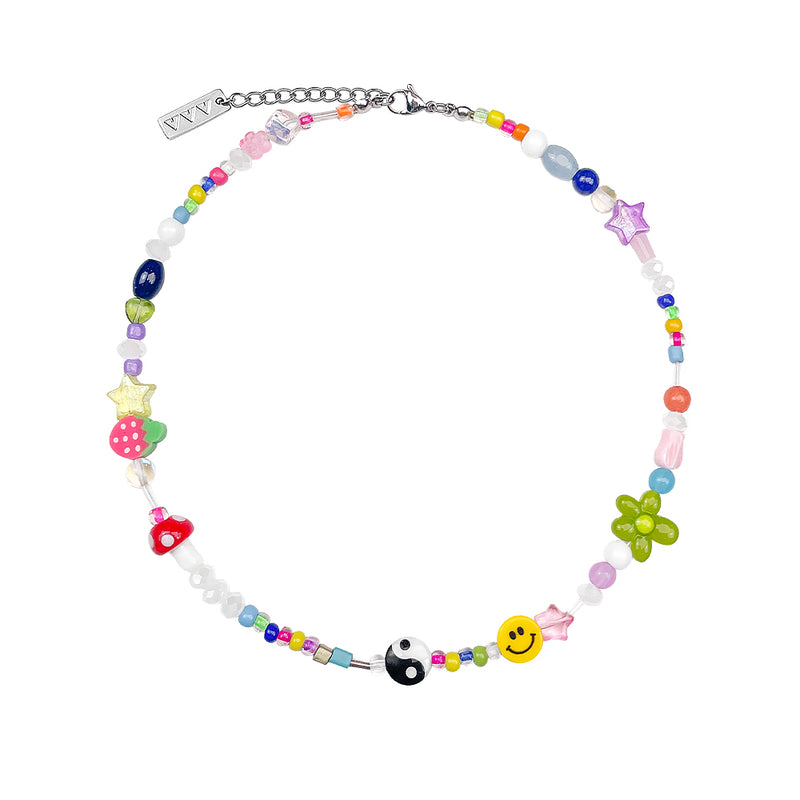 サマーミックススマイルビーズネックレス Summer Mix Smile Beads Necklace – 60% SIXTYPERCENT