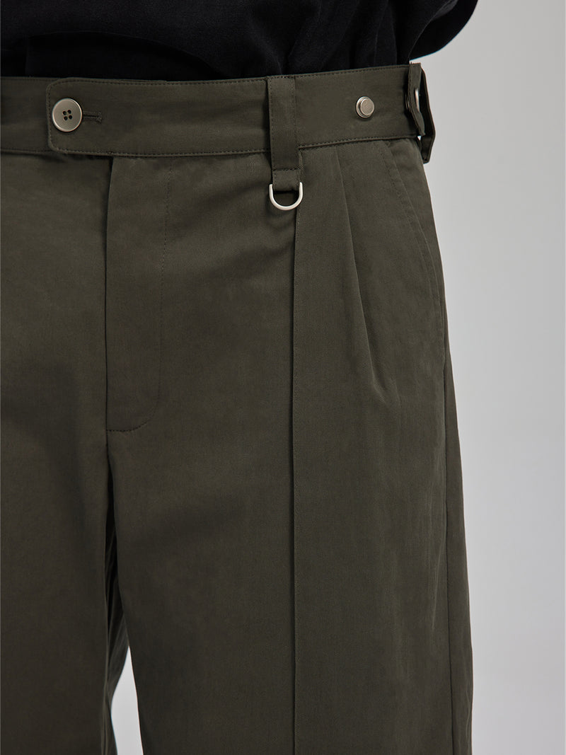 center seam solid color versatile A-type trousers