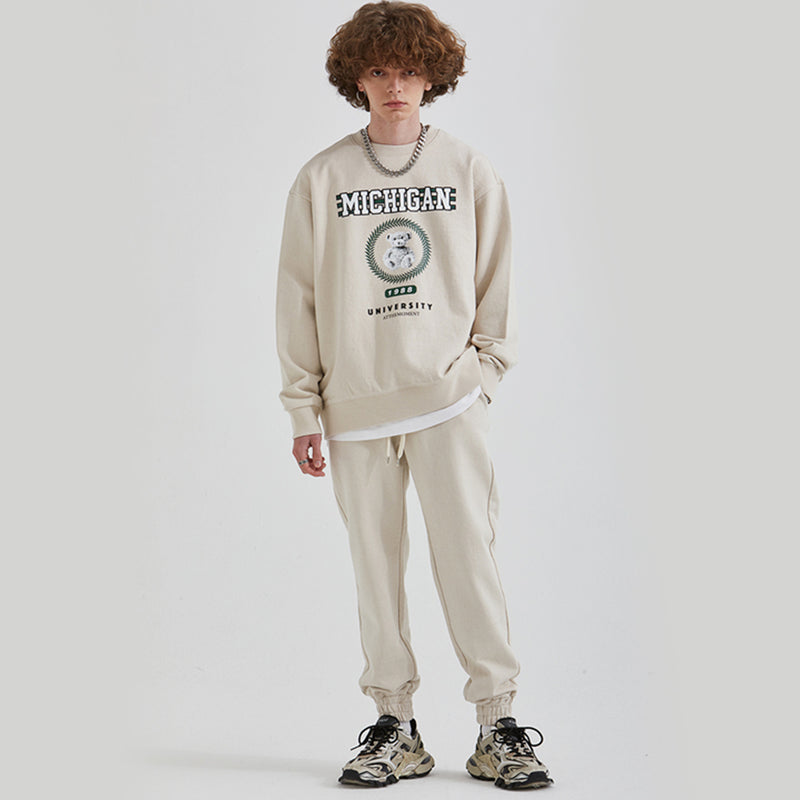 ミシガンベアースウェットシャツ / Michigan Bear Sweatshirt (CREAM