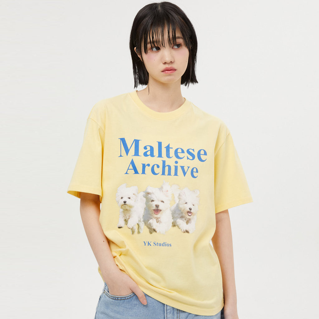 Wai Kei マルチーズアーカイブライングラフィックハーフスリーブTシャツ