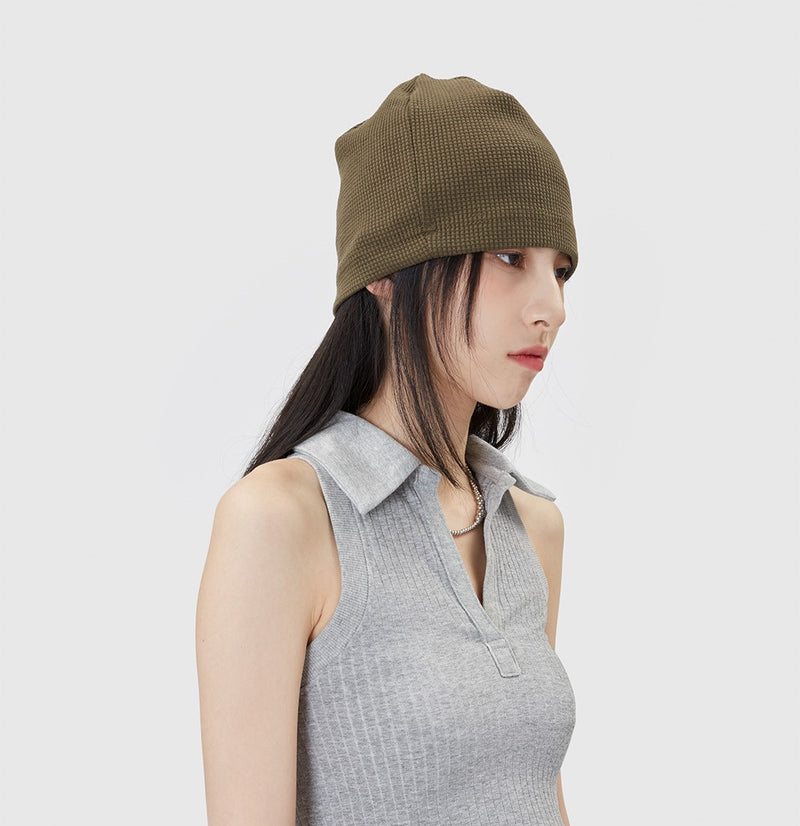 シアーワッフルルーズビーニー/Sheer waffle loose beanie – 60