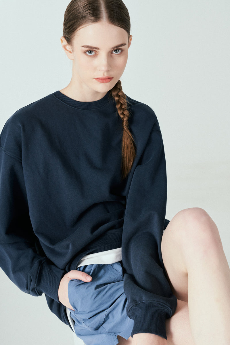 レイヤードスウェットシャツT62/Layered Sweatshirt T62 Navy – 60