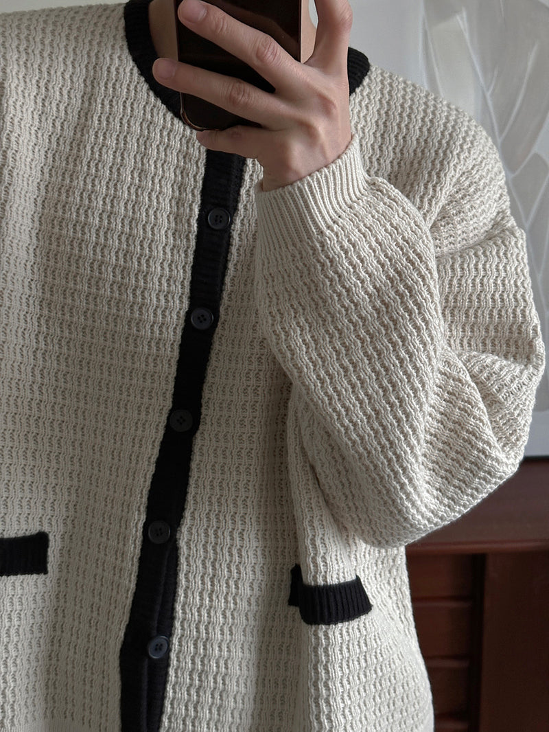 6(ROKU)＞BICOLOR CARDIGAN バイカラーカーディガン