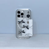 (Magsafe ver.) Silver ribbon card slot jelly hard case set