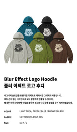 Blur Effect ロゴ パーカー - グリーン