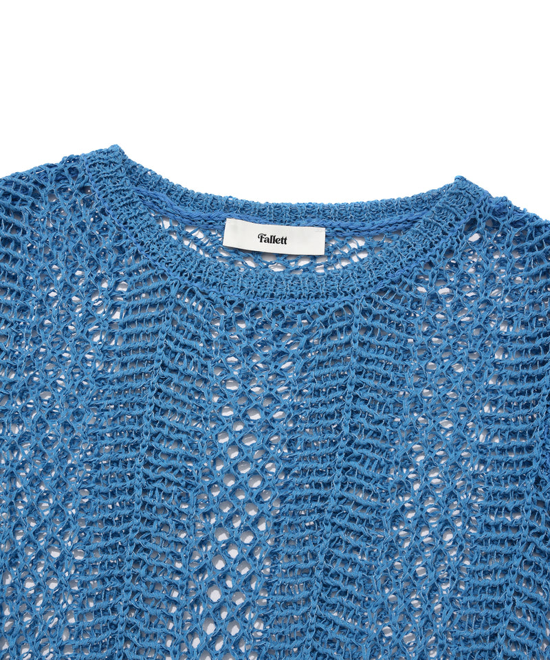 クロシェサマーニット/CROCHET SUMMER KNIT BLUE – 60% - SIXTYPERCENT