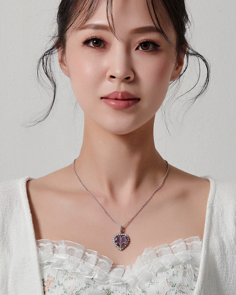 トレジャーハートペンダントネックレス / Treasure Heart Pendant Necklace Violet