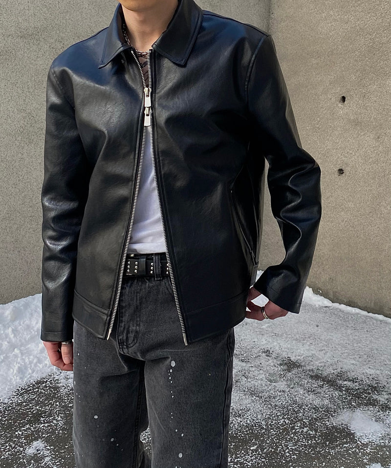 2WAYシングルレザージャケット / two way single leather jacket – 60 