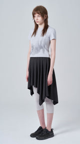 Unbalanced knit skirt_charcoal (6698466148470)