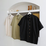 ベルデイリーリネンショートスリーブシャツ / Beru Daily Linen Short Sleeve Shirt (3color)