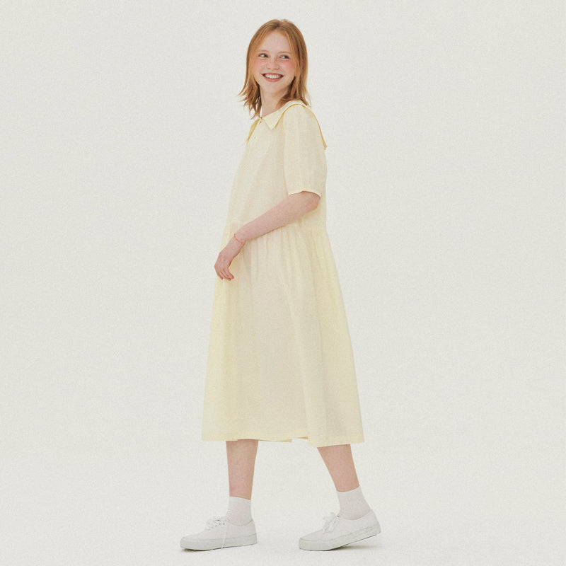 セーラーカラーロングドレス / SAILOR COLLAR LONG DRESS_LEMON – 60