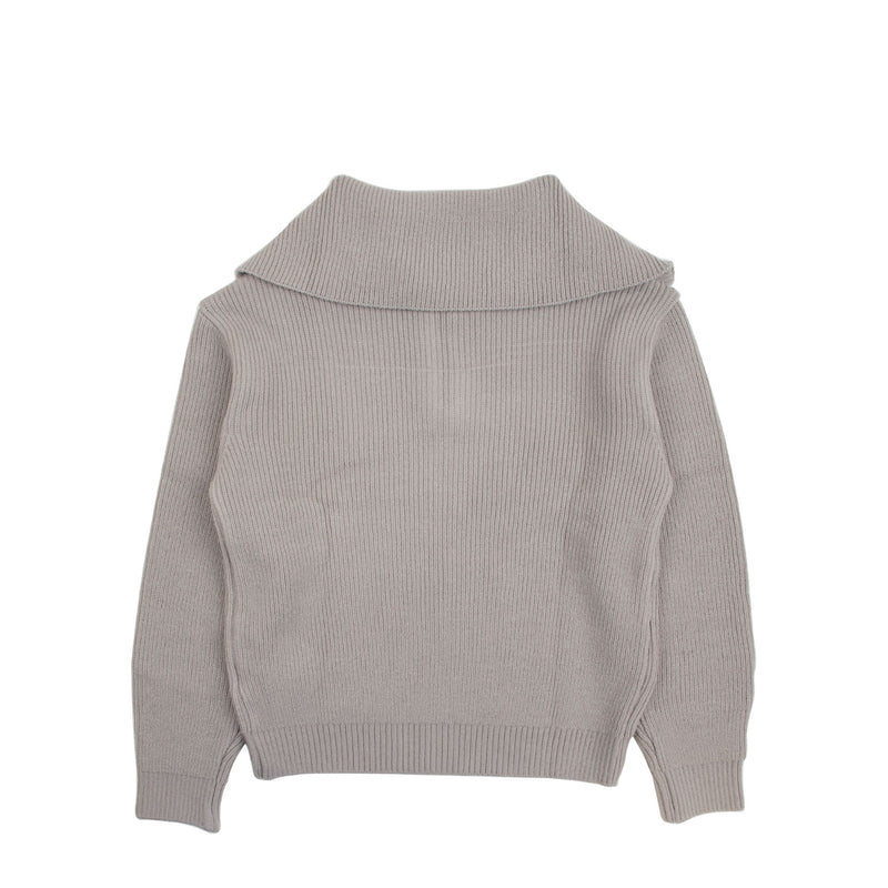 リブプルオーバーハーフジップアップニット/RIB PULL OVER HALF ZIP-UP KNIT SWEATER  (UNISEX)_SWF3SW04GY