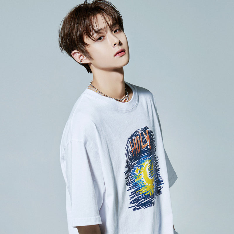 HOLYNUMBER7 X DKZ MINGYU MOON WHITE T-SHIRTS