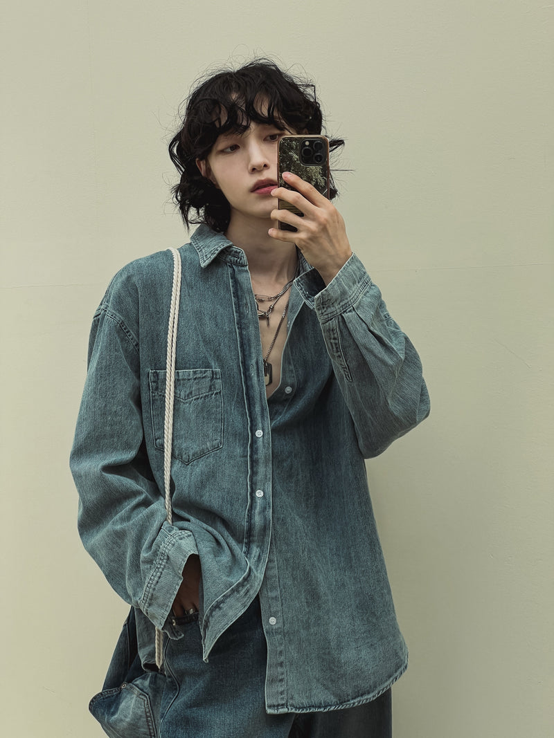 オーバーデニムシャツ/Over Denim Shirt-