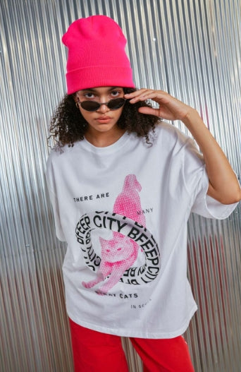 チューブキャットTシャツ/tube cat tee _ pink