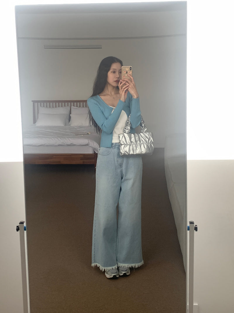 フリンジワイドデニムパンツ / FRINGE WIDE DENIM PANTS