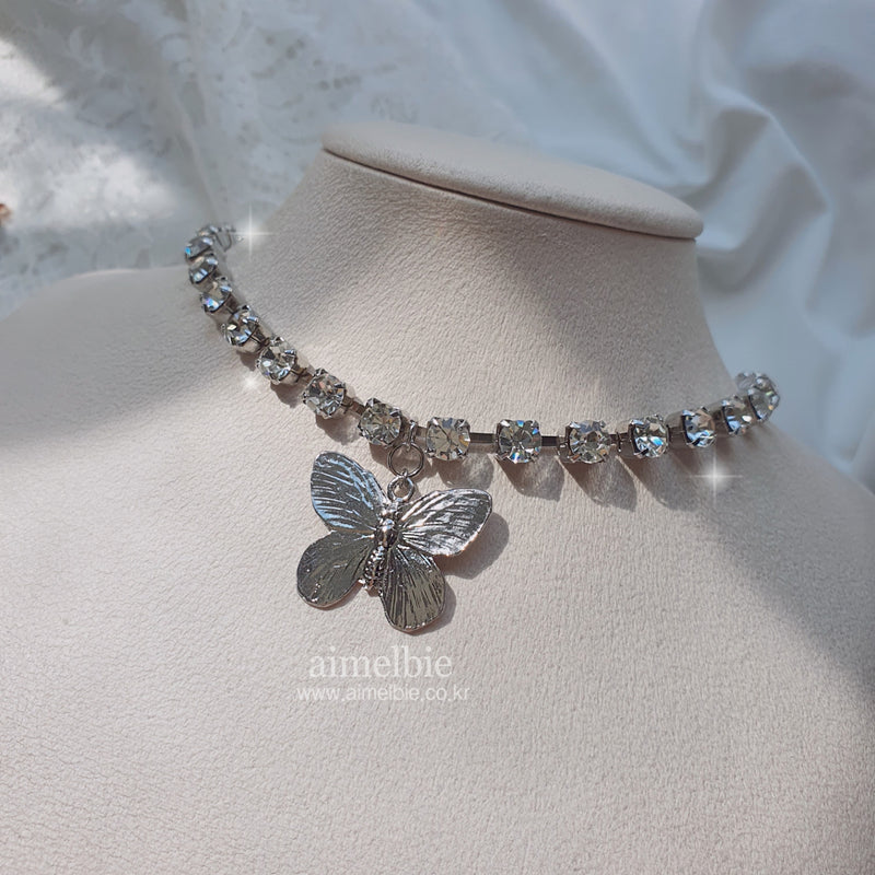 ブリングバタフライチョーカーネックレス / Bling Butterfly Choker Necklace (Rocket Punch Dahyun  Necklace)