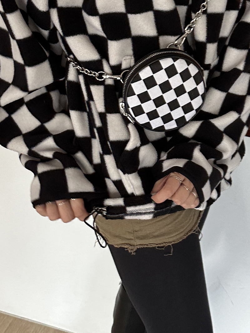 ルイスチェッカーボードハーフジップフリース/ASCLO Louis Checker Board Half Zip Fleece (3color)