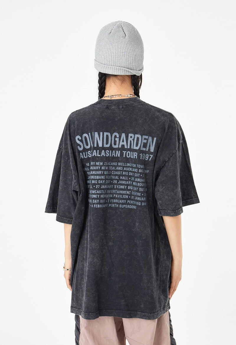 サウンドガーデンプリントクラックウォッシュTシャツ – 60% - SIXTYPERCENT