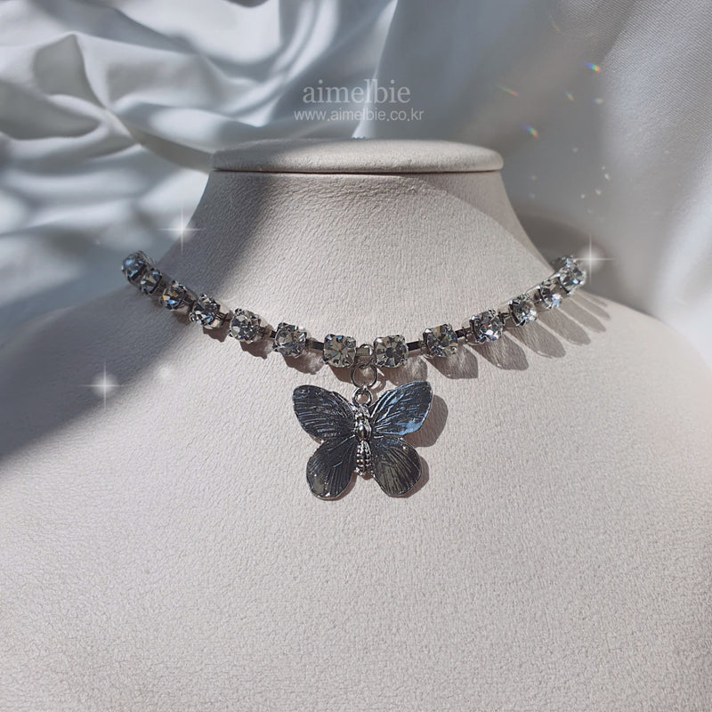 ブリングバタフライチョーカーネックレス / Bling Butterfly Choker Necklace (Rocket Punch Dahyun  Necklace)