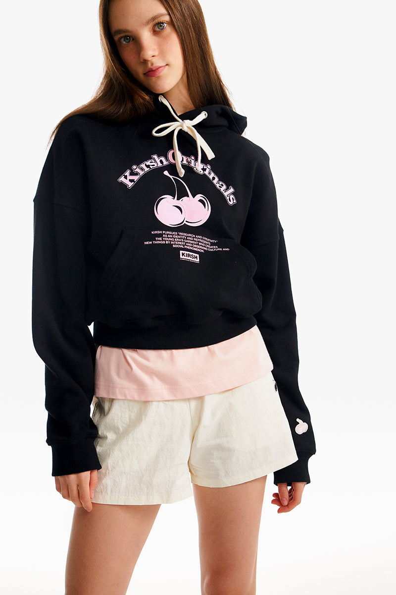 チェリーアーチロゴクロップフーディー／CHERRY ARCH LOGO CROP HOODIE