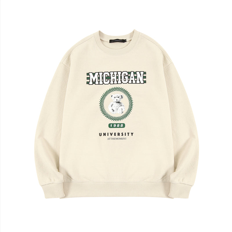 ミシガンベアースウェットシャツ / Michigan Bear Sweatshirt (CREAM