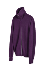 ハイネックカシミヤニットジップアップパーカー / Highneck Cashmere Knit Zip Up [Purple]