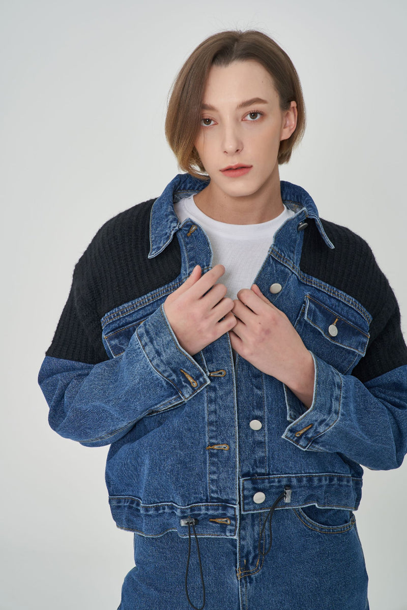 ニットデニムジャケット/ KNIT DENIM JACKET [6653] – 60% - SIXTYPERCENT