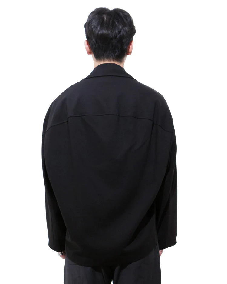クロップシャツジャケット-BLACK （送料込）- WooStore