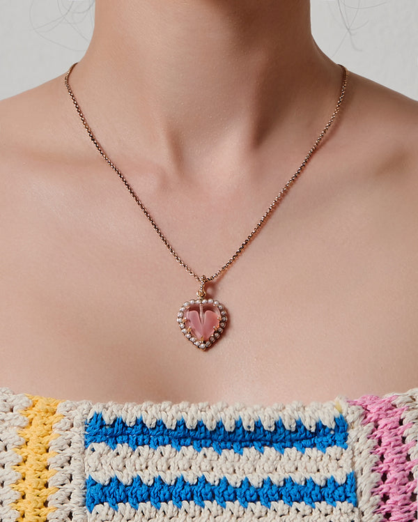 トレジャーハートペンダントネックレス / Treasure Heart Pendant Necklace PeachFEVERISH/ {{  category }}