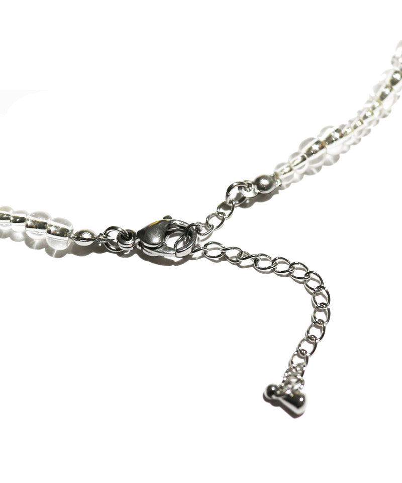 SILVER TIP CLEAR BALL NECKLACE