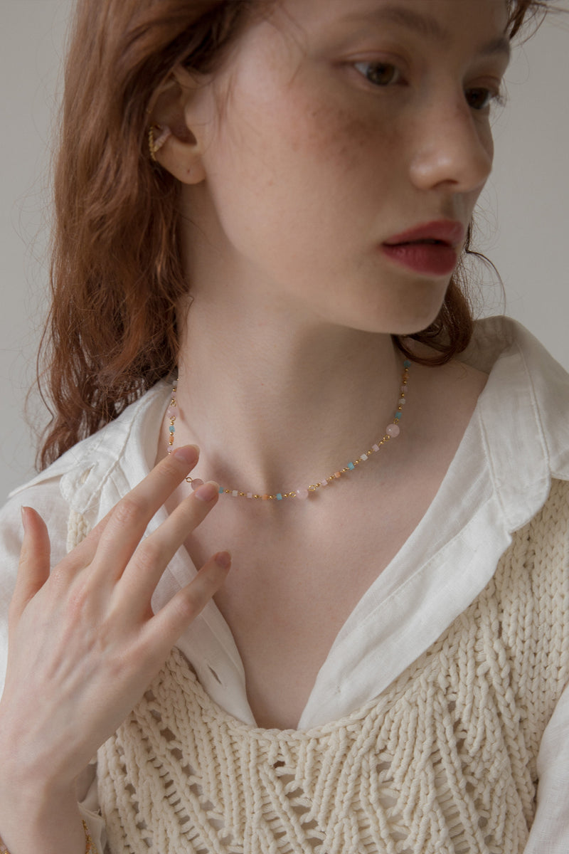 パステルシュガーキャンディーボールチェーンネックレス/Pastel sugar candy ball chain  necklaceMerryMotive/ {{ category }}