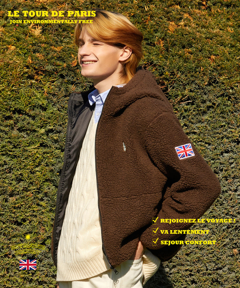 フリースオーバーサイズジャケット/RCH fleece oversized Jacket brown