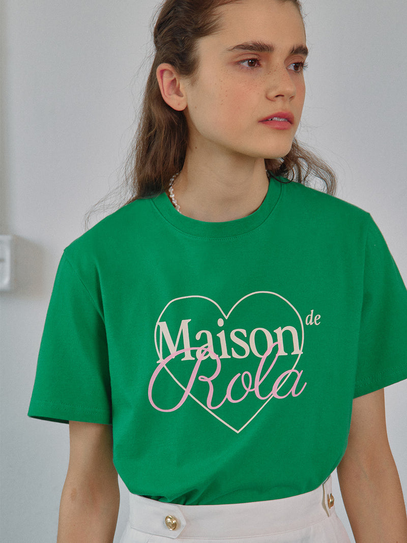 アウトラインメゾンデローラTシャツ / OUTLINE MAISON DE ROLA T-SHIRTS GREEN