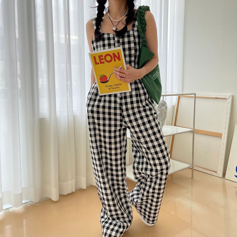 ギンガムチェックオールインワン / Gingham check jumpsuit – 60