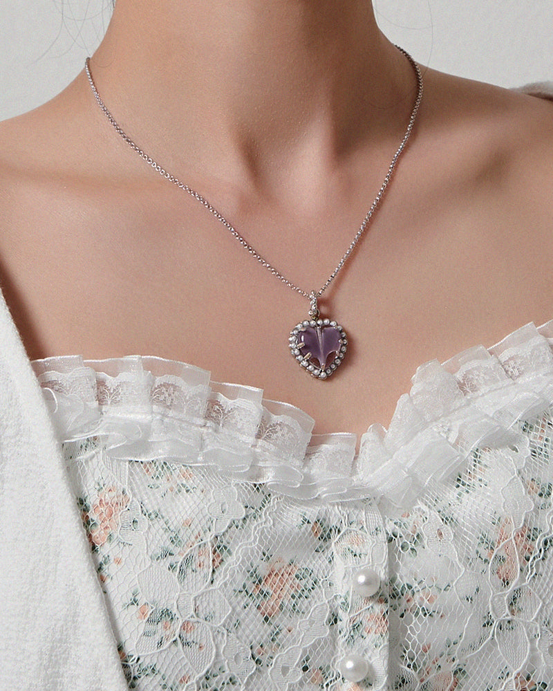 トレジャーハートペンダントネックレス / Treasure Heart Pendant Necklace Violet