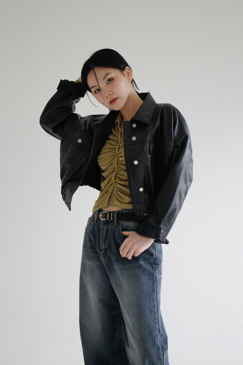 レザートラッカージャケット / Leather Trucker Jacket (2color) – 60